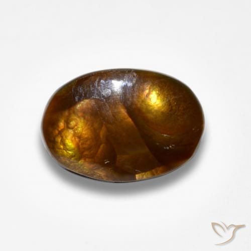Ágata de fogo Multicolorido Natural 4.19ct, oval, Opaco