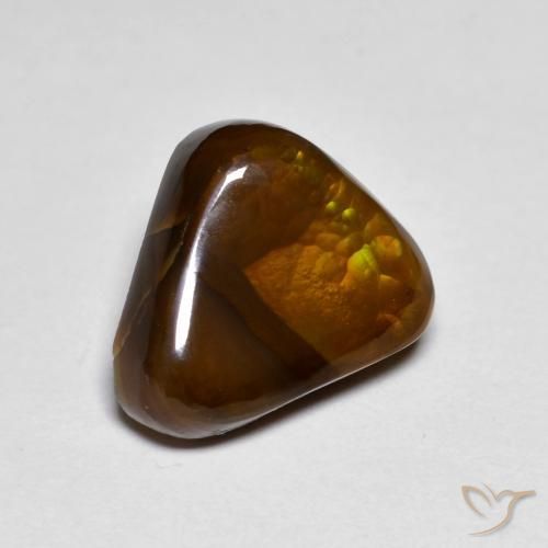 Ágata de fogo Multicolorido Natural 4.36ct, Trilhão, Opaco