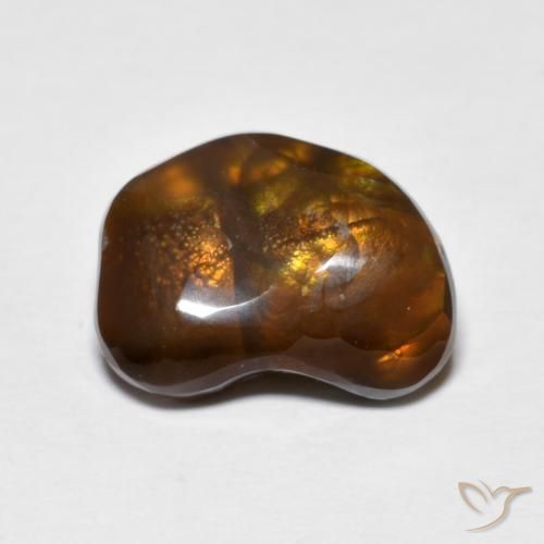 Ágata de fogo multicolorido natural 4,72ct, forma extravagante, opaco