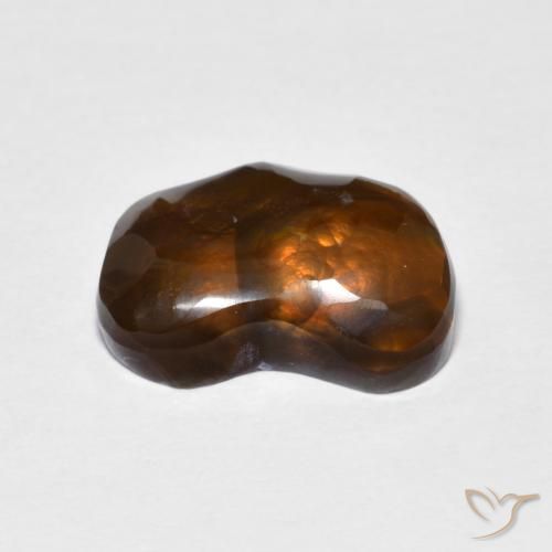 Ágata de fogo multicolorido natural 4,72ct, forma extravagante, opaco