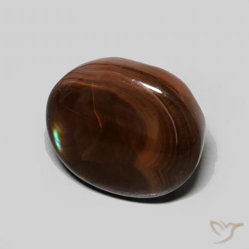 Ágata de fogo Multicolorido Natural 4.51ct, oval, Opaco