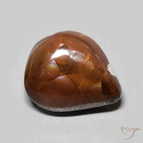 5.90ct Natural Multicolorido Ágata de fogo, Formato de pêra, Opaco