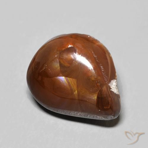 Ágata de fogo Multicolorido Natural 5.90ct, Formato de pêra, Opaco
