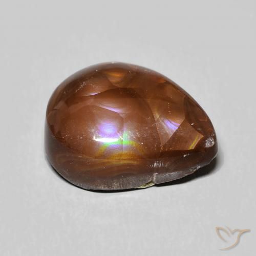 Ágata de fogo Multicolorido Natural 5.90ct, Formato de pêra, Opaco