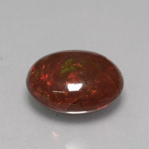 Opala de fogo multicolorido natural 2,78ct, corte oval, opaco