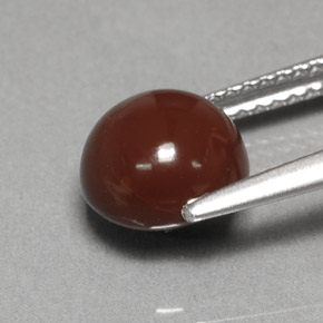 Opala de fogo marrom natural 1,90ct, corte redondo, opaco