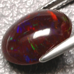 Opala de fogo multicolorido natural 3,35ct, transparente, transparente/translúcido
