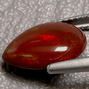 Opala de Fogo Multicolorido Natural 3.09ct, Formato de pêra, Opaco