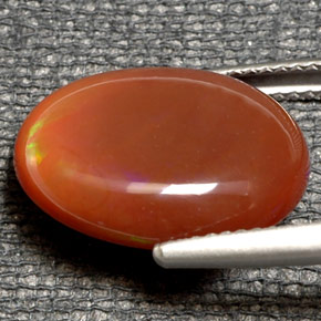 Opala de fogo multicolorido natural 6,21ct, corte oval, translúcido