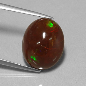 Opala de fogo multicolorido natural 6,48ct, corte oval, opaco