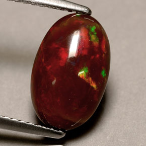 Opala de fogo multicolorido natural 2,76ct, corte oval, opaco