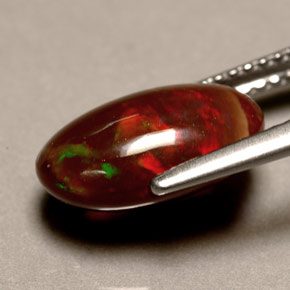 Opala de fogo multicolorido natural 2,76ct, corte oval, opaco
