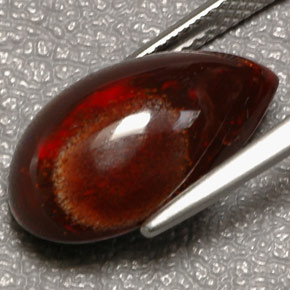 Opala de Fogo Multicolorido Natural 6.44ct, Formato de pêra, Opaco