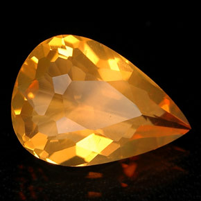 Opala de fogo laranja natural 2,00ct, transparente, transparente/translúcido