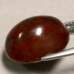 Opala de fogo multicolorido natural 10,39ct, corte oval, opaco
