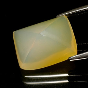Opala de Fogo Branco amarelo Natural 4.17ct, Transparente, Transparente/Translúcido