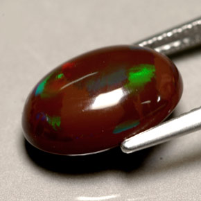 Opala de fogo multicolorido natural 3,60ct, corte oval, opaco