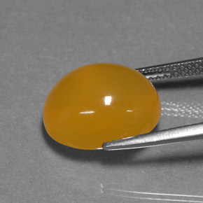 Opala de Fogo Amarelo alaranjado Natural 6.94ct, Corte Oval, Translúcido