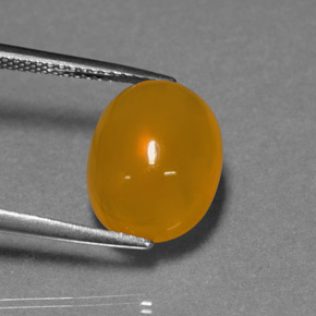 Opala de fogo laranja natural 4,76ct, corte oval, translúcido