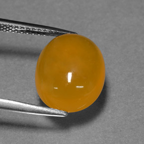 Opala de fogo laranja natural 4,29ct, corte oval, translúcido