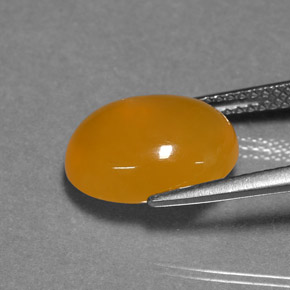 Opala de fogo laranja natural 4,29ct, corte oval, translúcido