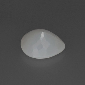 Opala de fogo branco natural 2,81ct, formato de pêra, translúcido