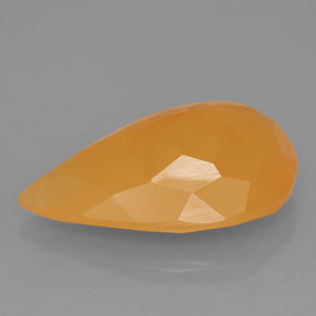 Opala de fogo laranja natural 6,20ct, formato de pêra, translúcido