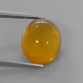 Opala de fogo laranja natural 4,84ct, corte oval, translúcido