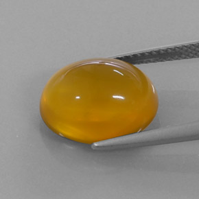 Opala de fogo laranja natural 4,84ct, corte oval, translúcido