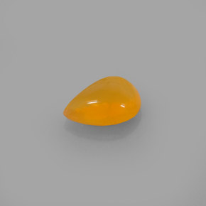 Opala de fogo laranja natural 1,70ct, formato de pêra, translúcido