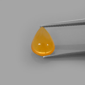 Opala de fogo laranja natural 1,70ct, formato de pêra, translúcido