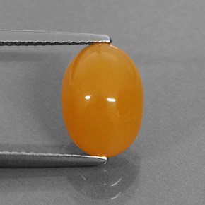 Opala de fogo laranja natural 3,18ct, corte oval, translúcido