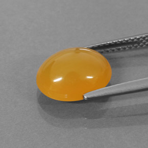 Opala de fogo laranja natural 2,87ct, corte oval, translúcido