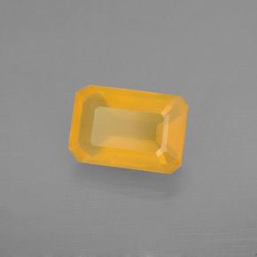 Opala de Fogo Amarelo alaranjado Natural 1.68ct, Corte Esmeralda, Translúcido