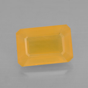 Opala de fogo laranja natural 3,35ct, corte esmeralda, translúcido