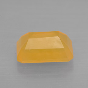 Opala de fogo laranja natural 3,35ct, corte esmeralda, translúcido