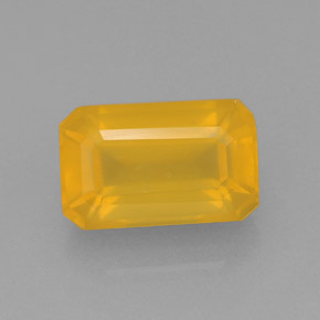 Opala de fogo laranja natural 1,20ct, corte esmeralda, translúcido