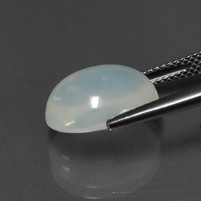 Opala de fogo branco natural 5,60ct, corte oval, transparente