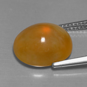Opala de fogo laranja natural 4,87ct, transparente, transparente/translúcido