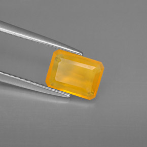 Opala de fogo amarelo natural 0,70ct, transparente, transparente/translúcido