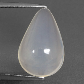 Opala de fogo branco natural 4,07ct, formato de pêra, transparente