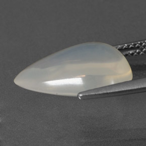 Opala de fogo branco natural 4,07ct, formato de pêra, transparente