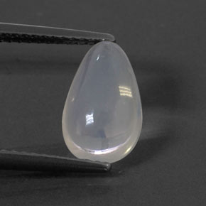 Opala de fogo branco natural 1,77ct, formato de pêra, transparente