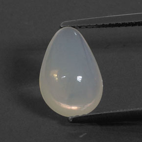 Opala de fogo branco natural 2,33ct, formato de pêra, transparente