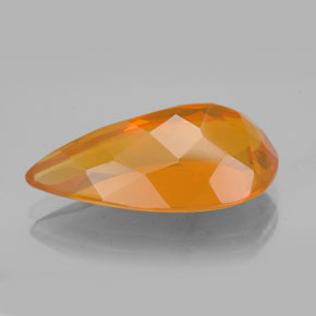 Opala de fogo laranja natural 5,47ct, formato de pêra, transparente