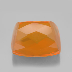 Opala de fogo laranja natural 13,56ct, almofada cortada, transparente