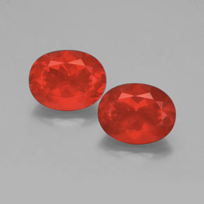Pedras preciosas de opala de fogo laranja natural de  ct, corte oval, transparente