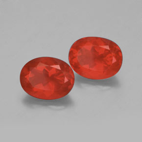 Pedras preciosas de opala de fogo laranja natural de  ct, corte oval, transparente