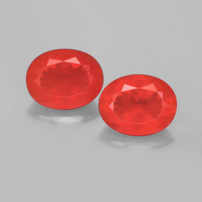 Pedras preciosas de opala de fogo laranja natural de  ct, corte oval, transparente