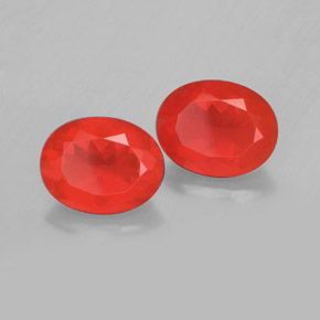 Pedras preciosas de opala de fogo laranja natural de  ct, corte oval, transparente